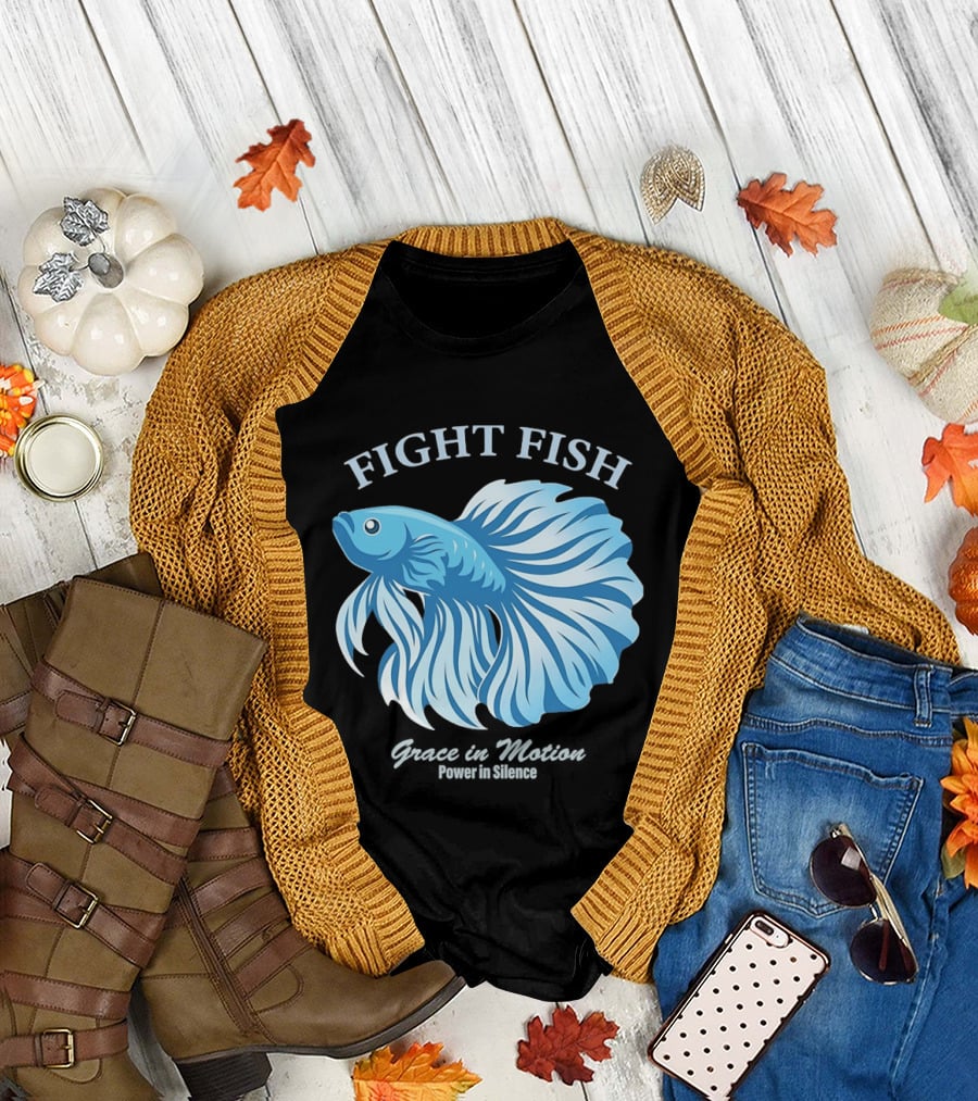 Fight Fish Grace in Motion Power in Silence Betta Splendens T-Shirt