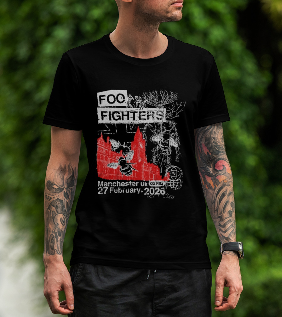 Foo Fighters Manchester UK 27 February 2026 Surprise Show O2 Ritz Bee T-Shirt
