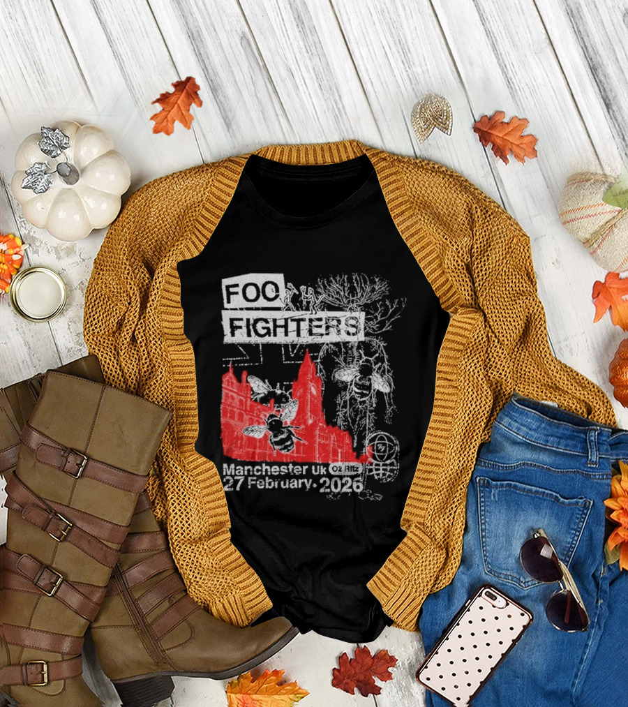 Foo Fighters Manchester UK 27 February 2026 Surprise Show O2 Ritz Bee T-Shirt