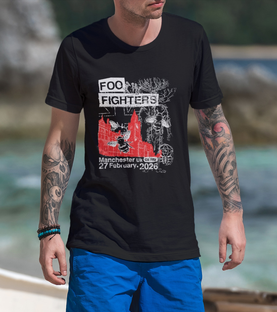 Foo Fighters Manchester UK 27 February 2026 Surprise Show O2 Ritz Bee T-Shirt