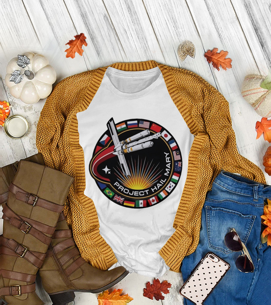 Project Hail Mary Mission Patch International Flags T-Shirt