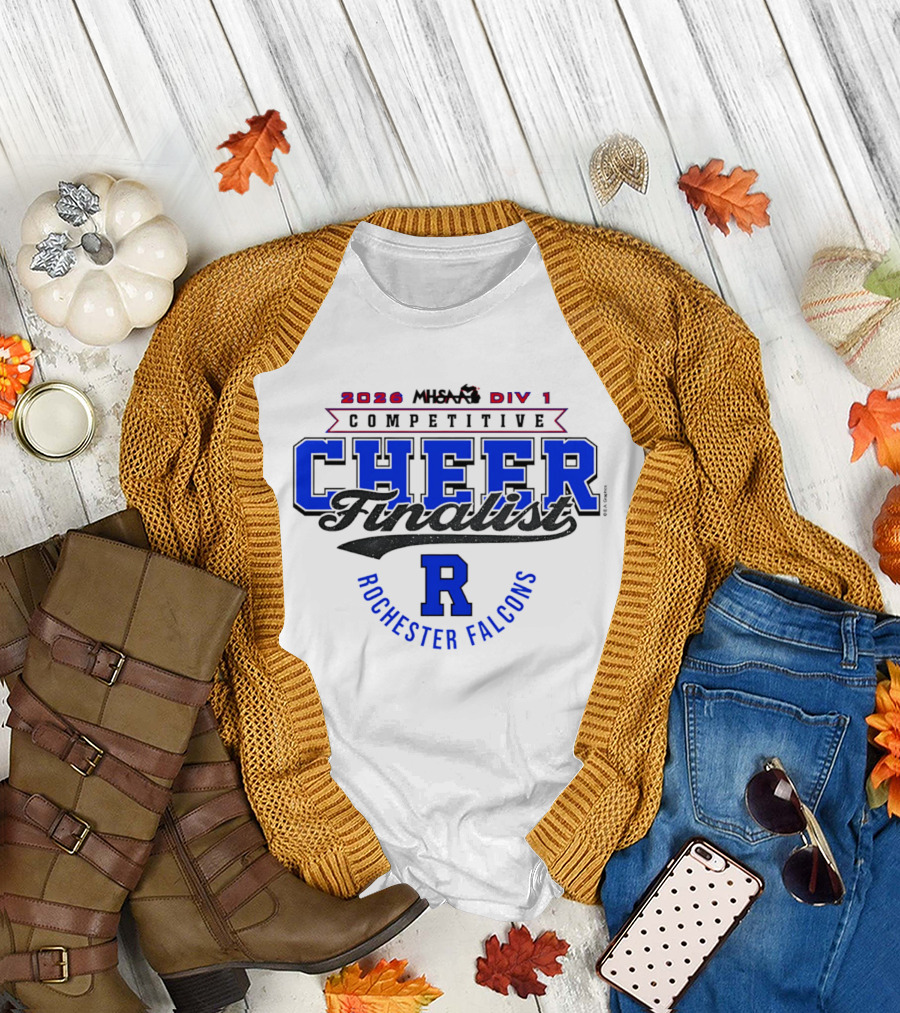 2026 MHSAA Div 1 Competitive Cheer Finalist Rochester Falcons T-Shirt