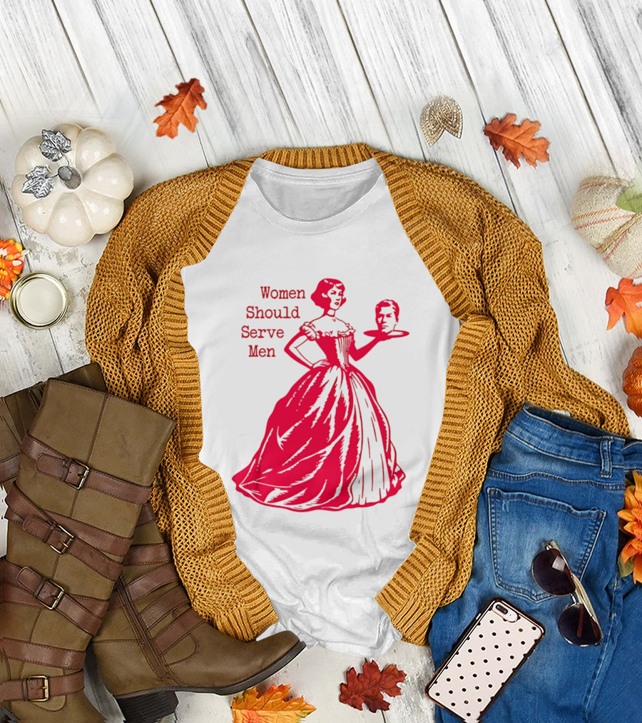 Women Should Serve Men Victorian Lady with Head on Platter T-Shirt