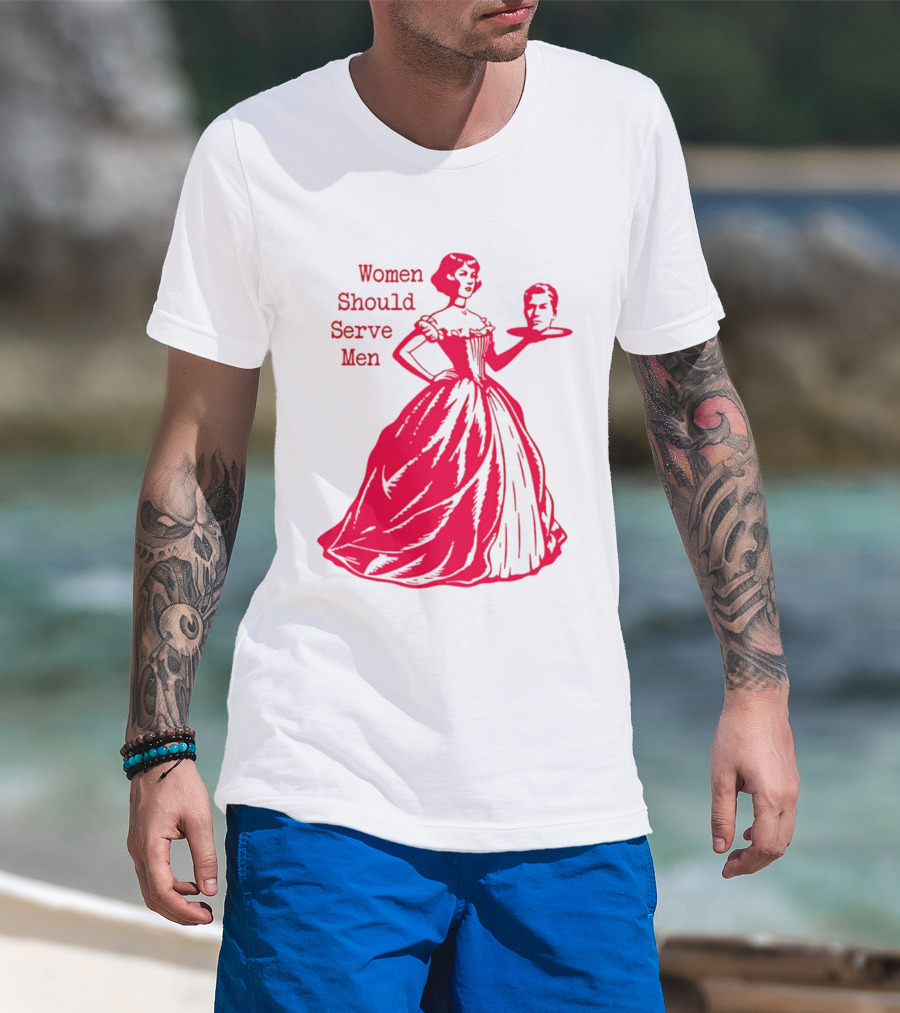 Women Should Serve Men Victorian Lady With Head On Platter T-Shirt