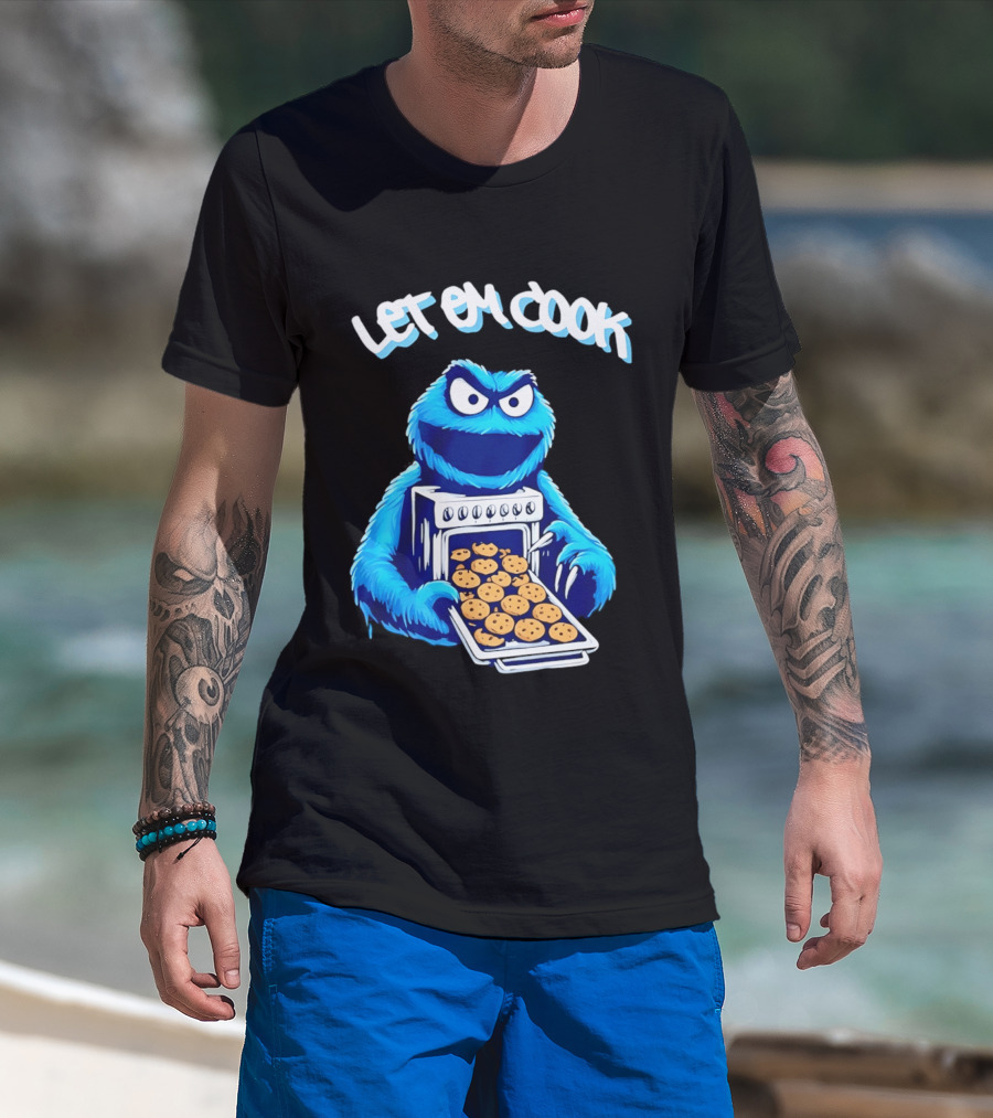 Cookie Monster Let Em Cook Oven Cookies T-Shirt