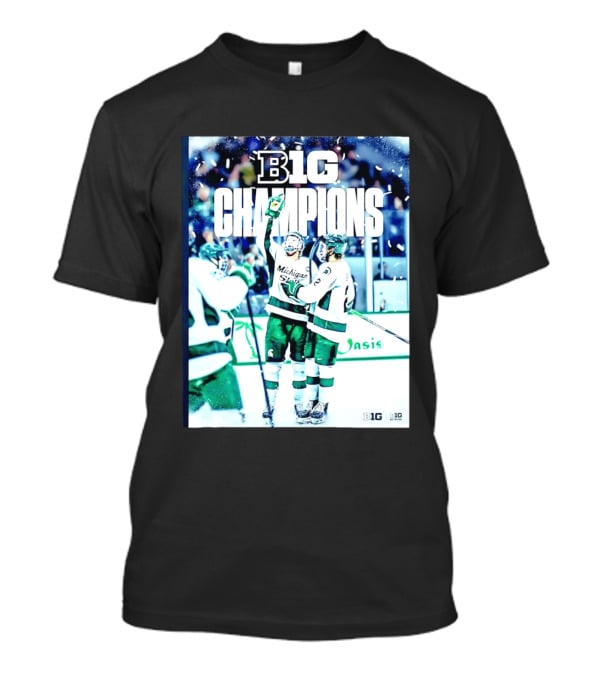 B1G Champions Michigan State Spartans Ice Hockey 2026 B1G Men's Hockey Regular Season Champs Back To Back T-Shirt