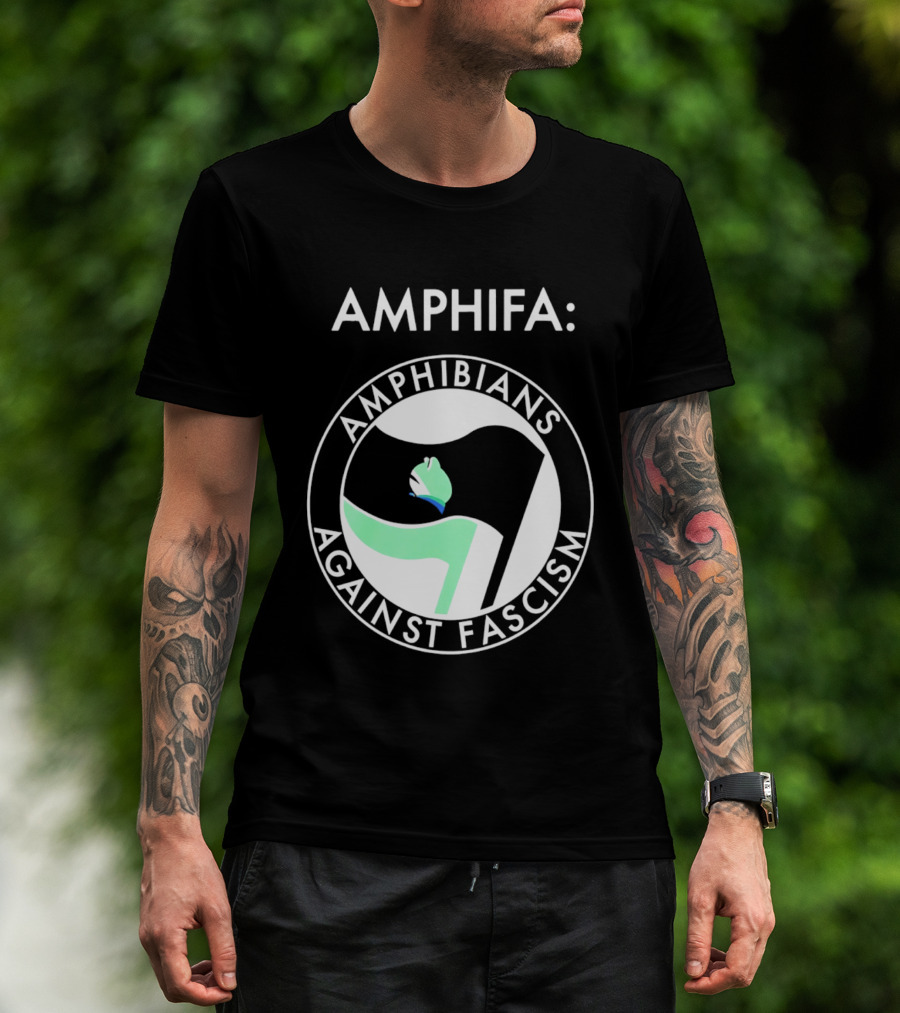 AMPHIFA Amphibians Against Fascism Frog логотип T-Shirt