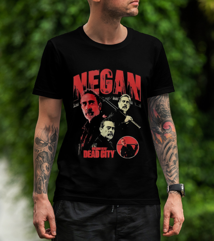 Negan The Walking Dead Dead City Walking Stick Lucille Images T-Shirt