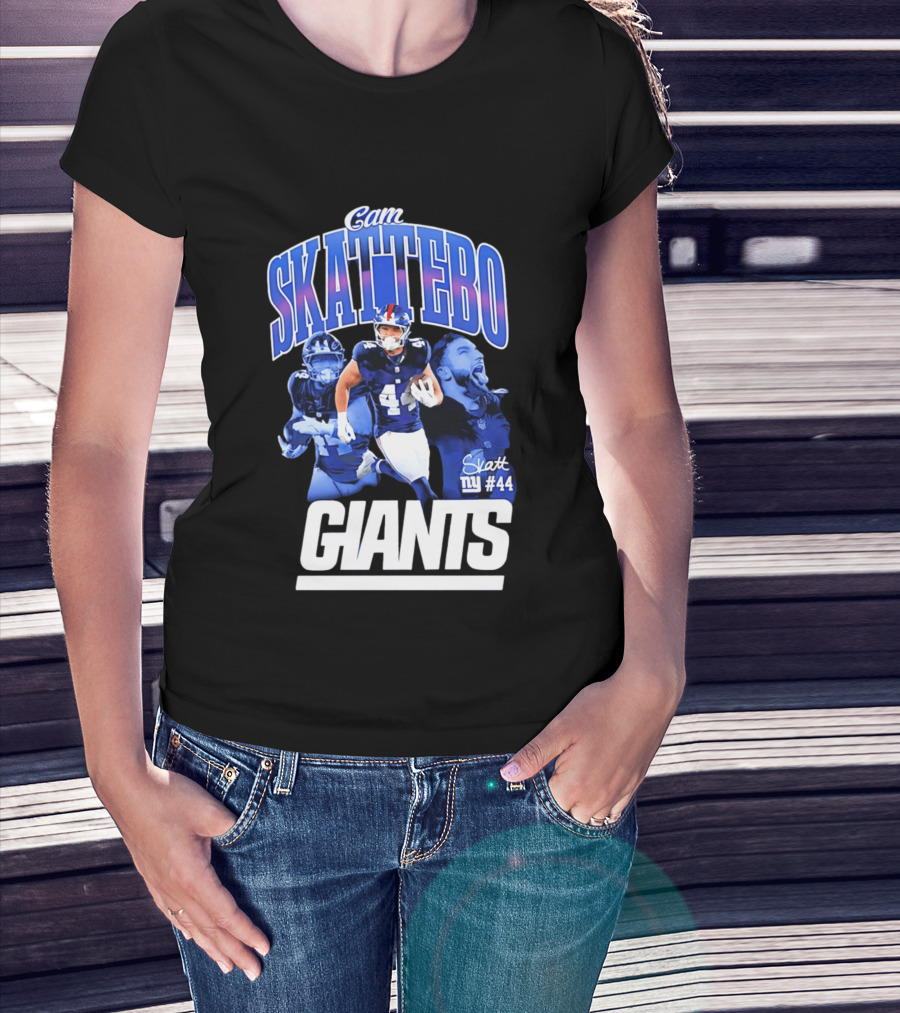 Cam Skattebo Giants #44 Triple Pic T-Shirt