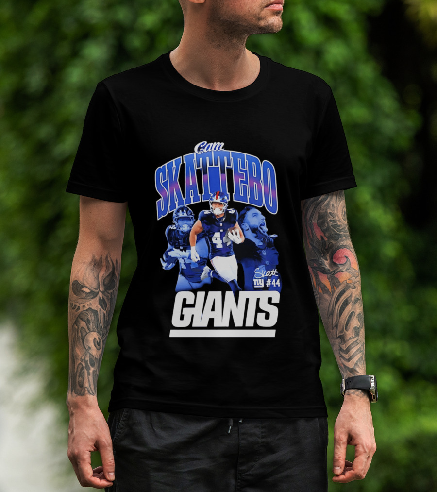 Cam Skattebo Giants #44 Triple Pic T-Shirt
