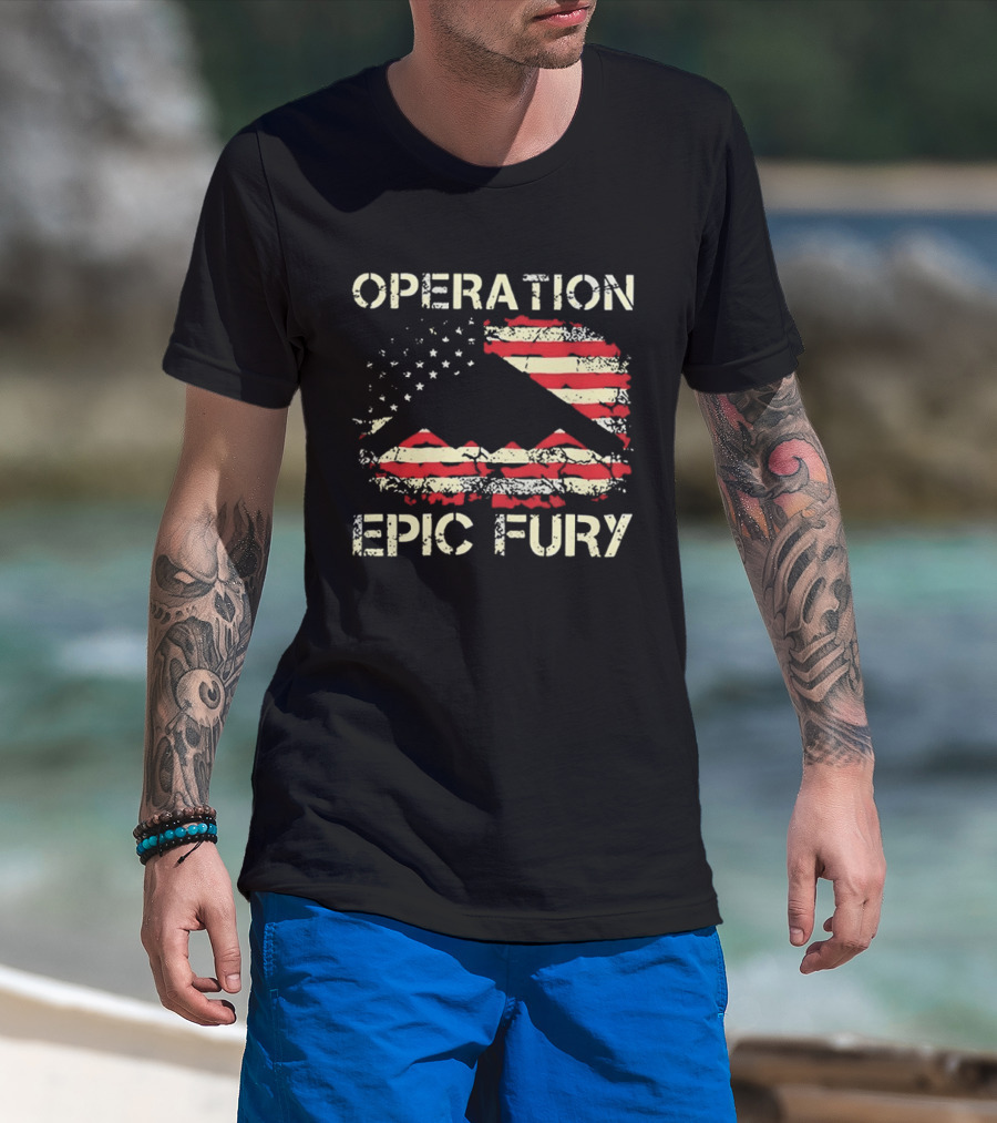 Operation Epic Fury US Israel Attack Iran Flag T-Shirt