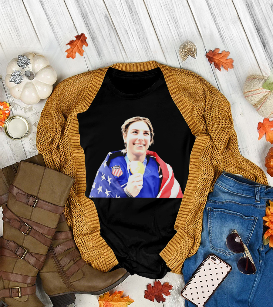 Hillary Knight USA Women's National Ice Hockey American Flag Gold Medal 2026 T-Shirt