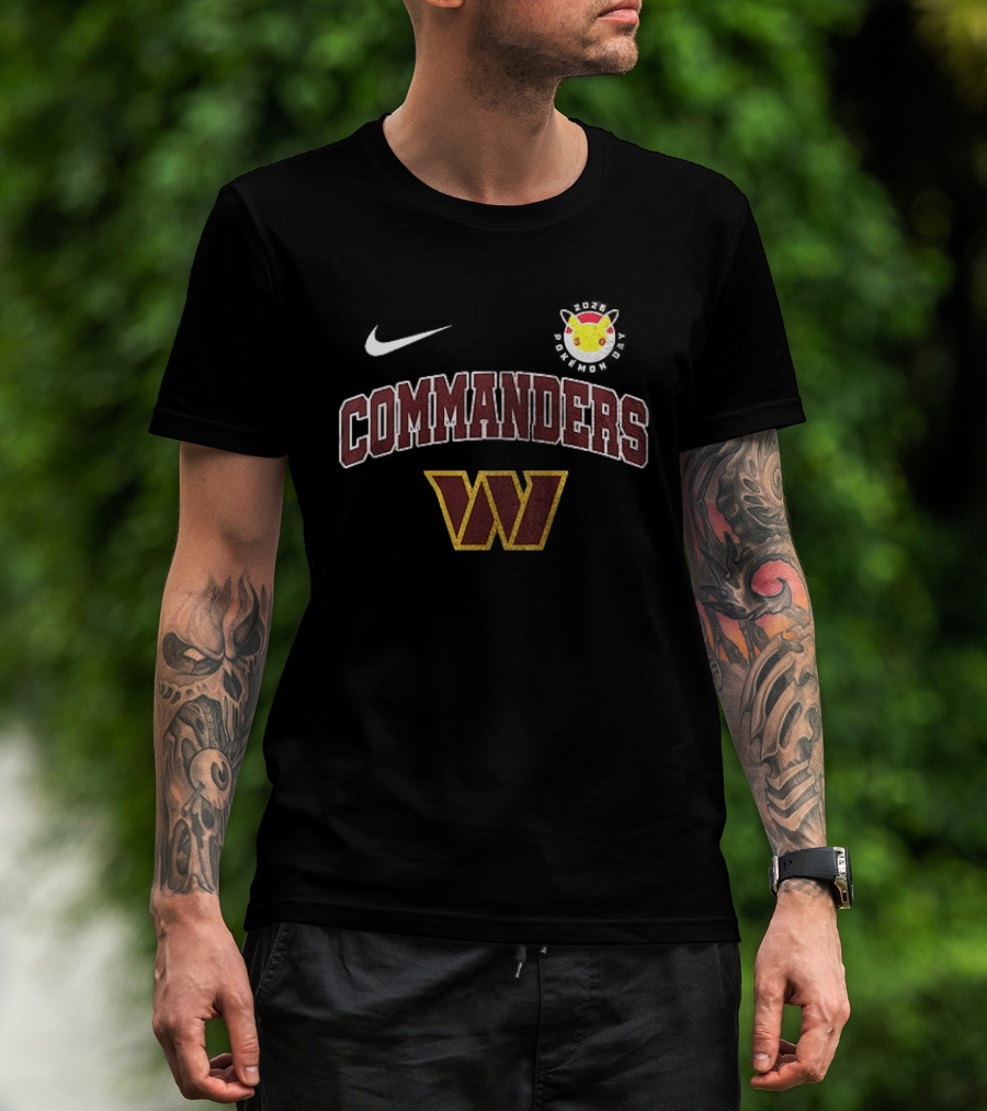 Nike X Washington Commanders Pikachu 30th Anniversary Collaboration T-Shirt