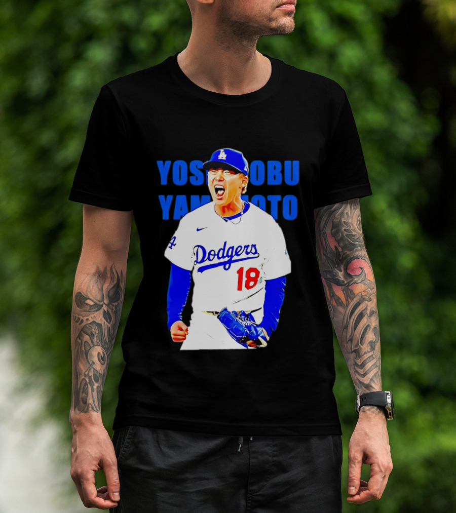 Yoshinobu Yamamoto Los Angeles Dodgers 18 Scream T-Shirt