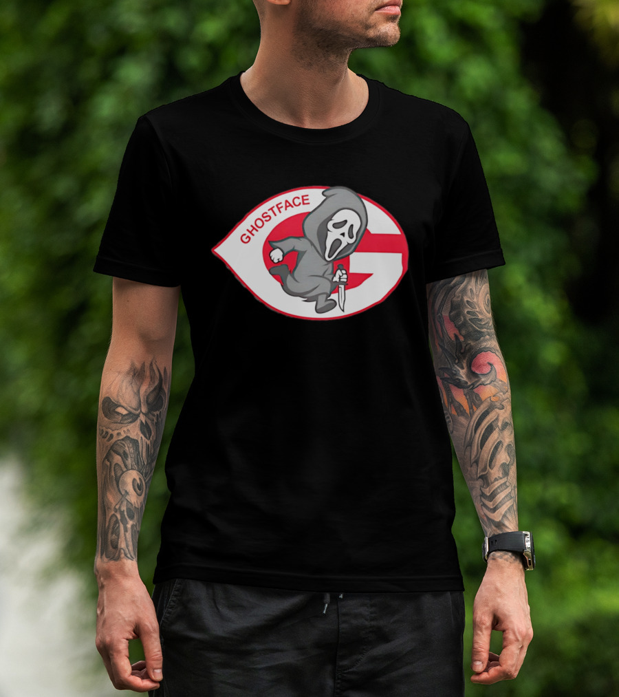 Cincinnati Reds Runnin' Ghostface Running Man T-Shirt