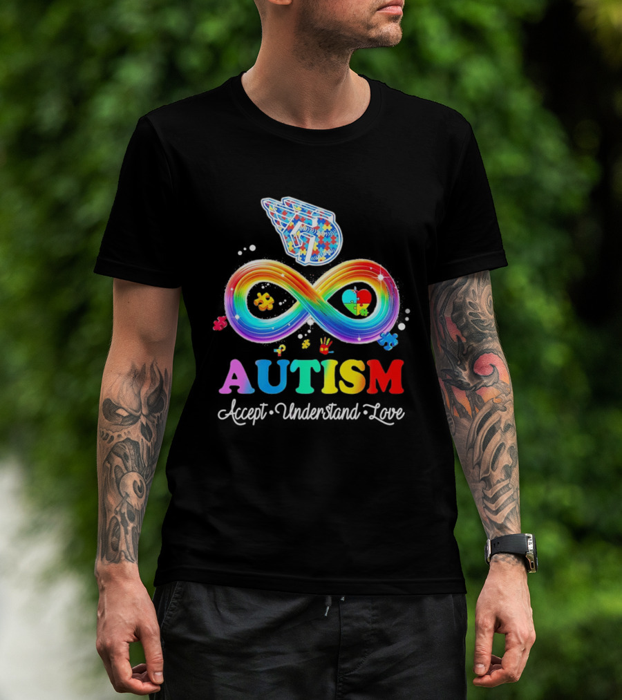 Cleveland Guardians Autism Awareness Puzzle Infinity Symbol Accept Understand Love T-Shirt