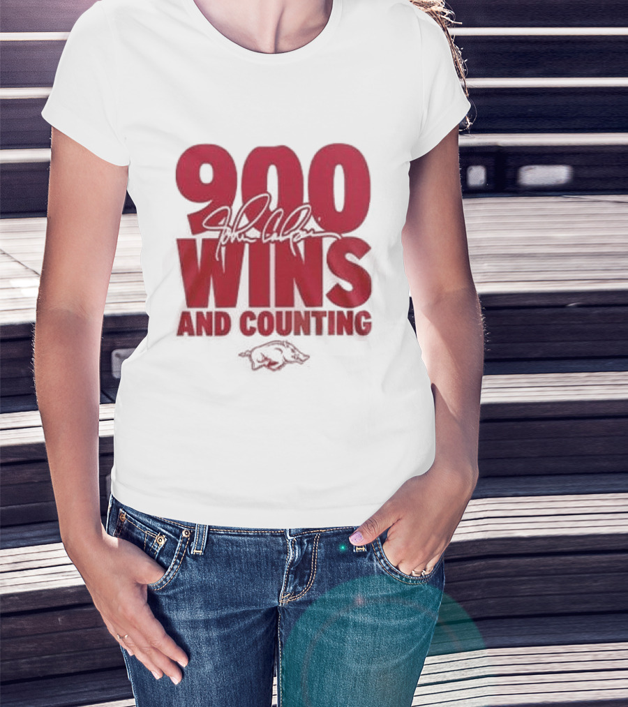 Arkansas Razorbacks Basketball 900 Wins And Counting Coach John Calipari 2026 T-Shirt