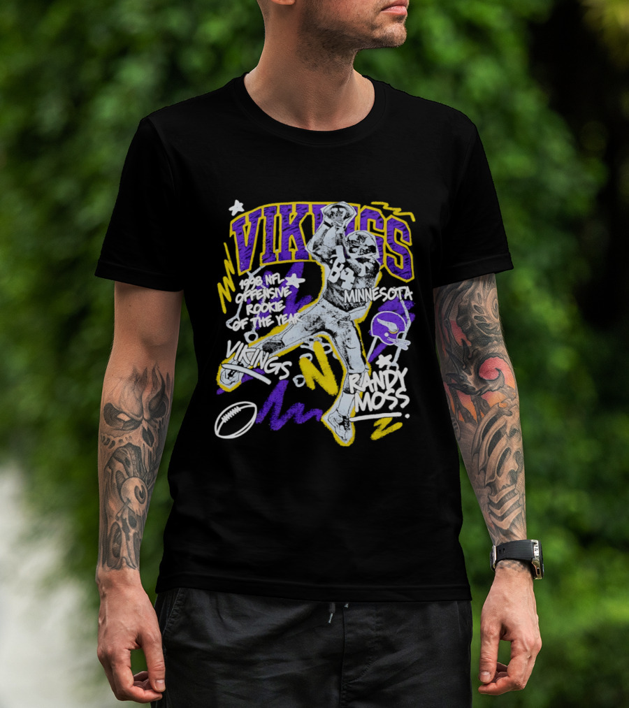Vikings Randy Moss 1998 NFL Offensive Rookie Of The Year Minnesota T-Shirt