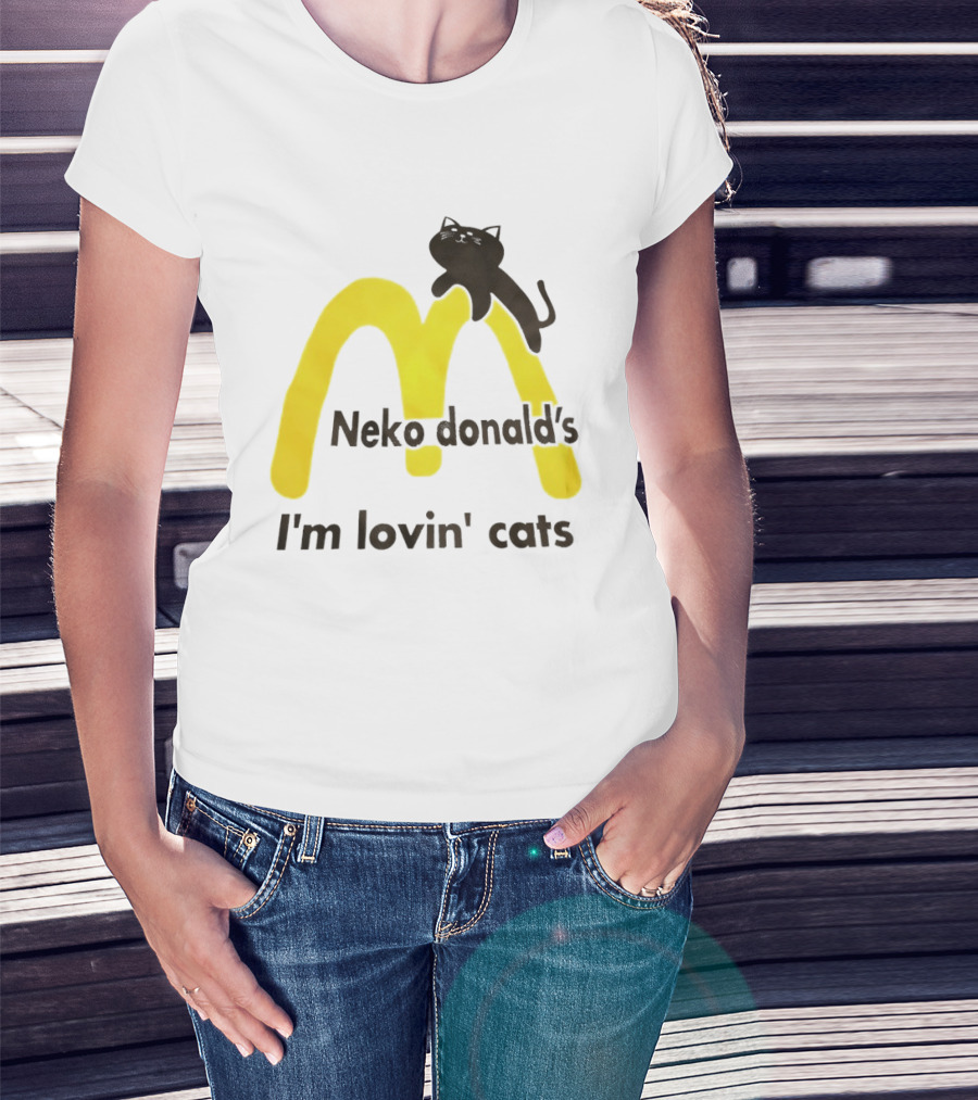 Neko Donald's I'm Lovin' Cats Black Cat Golden Arches T-Shirt
