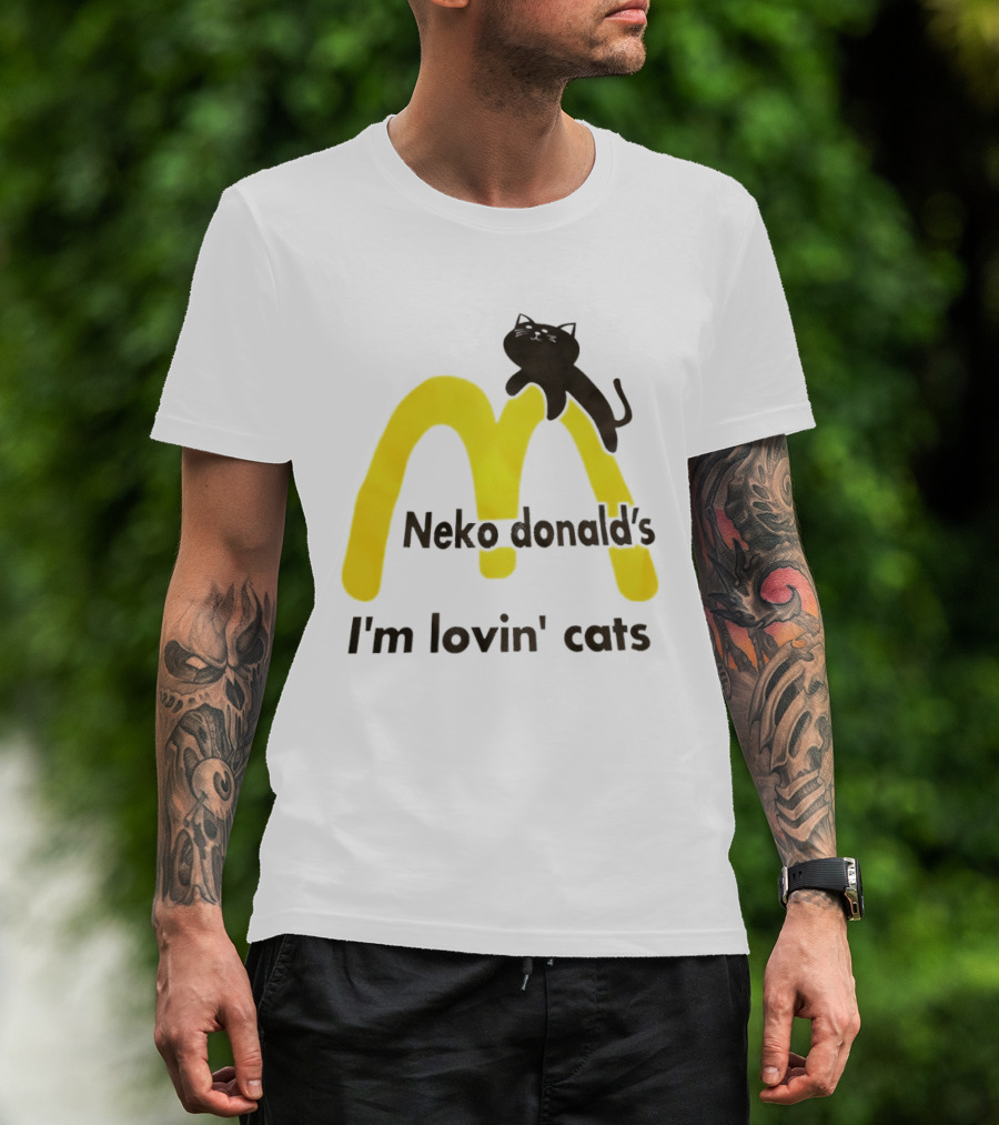 Neko Donald's I'm Lovin' Cats Black Cat Golden Arches T-Shirt