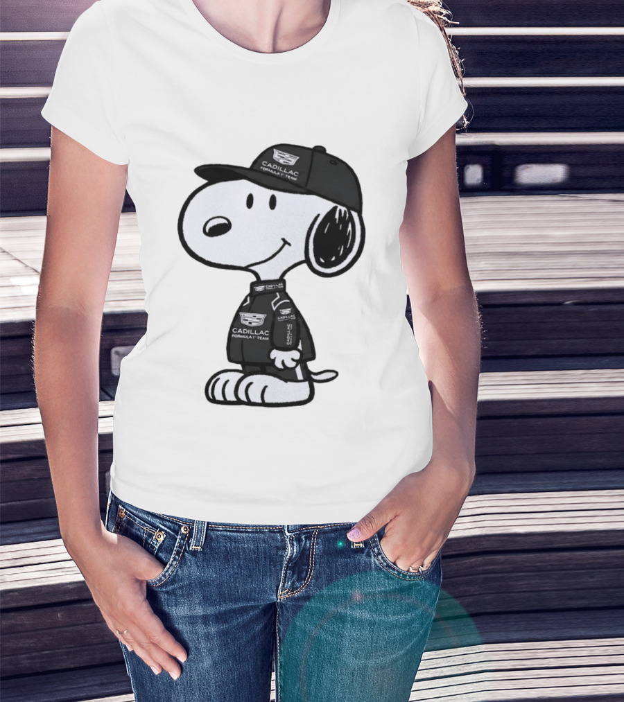 Snoopy Cadillac Formula 1 Team Racing Outfit T-Shirt