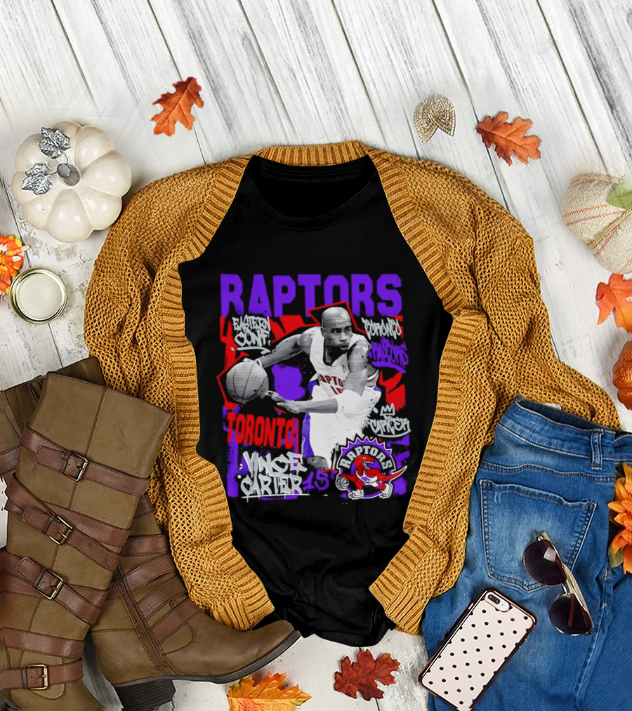 Toronto Raptors Vince Carter Chalked Up Player 15 Paint T-Shirt