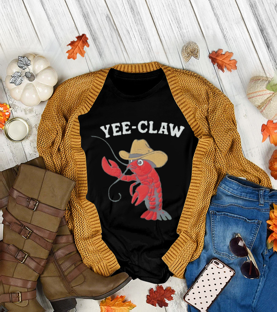 Yee Claw Cowboy Lobster Embroidered Wrangler T-Shirt
