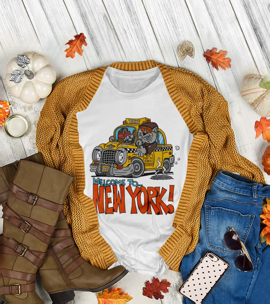 Welcome to New York Taxi Cat Adventure 1937 T-Shirt