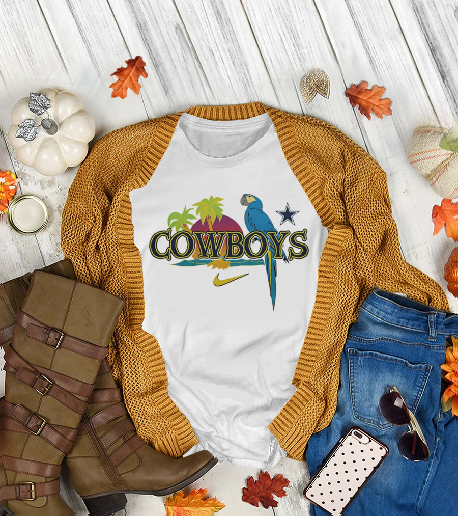 Cowboys Tropical Sunset Parrot Nike Star T-Shirt