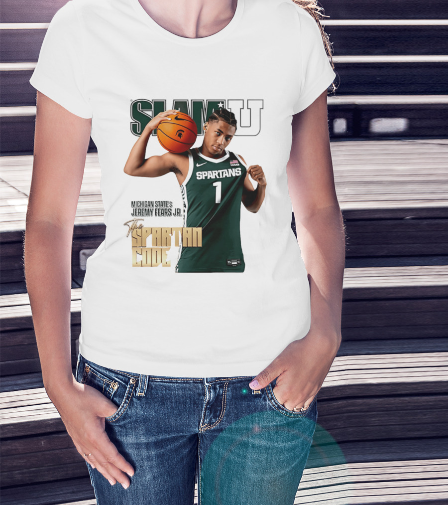 SlamU Jeremy Fears Jr Spartans The Spartan Code Michigan State T-Shirt