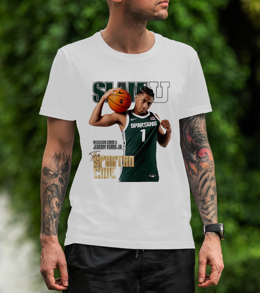 SlamU Jeremy Fears Jr Spartans The Spartan Code Michigan State T-Shirt