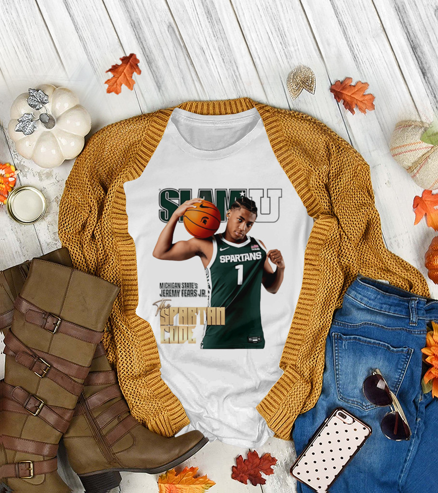 SlamU Jeremy Fears Jr Spartans The Spartan Code Michigan State T-Shirt