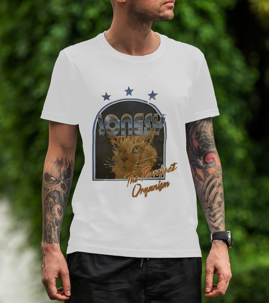 Jonesy The Purrfect Organism Cat Face Three Stars T-Shirt