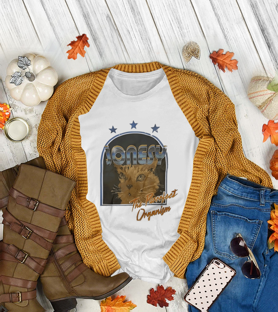 Jonesy The Purrfect Organism Cat Face Three Stars T-Shirt