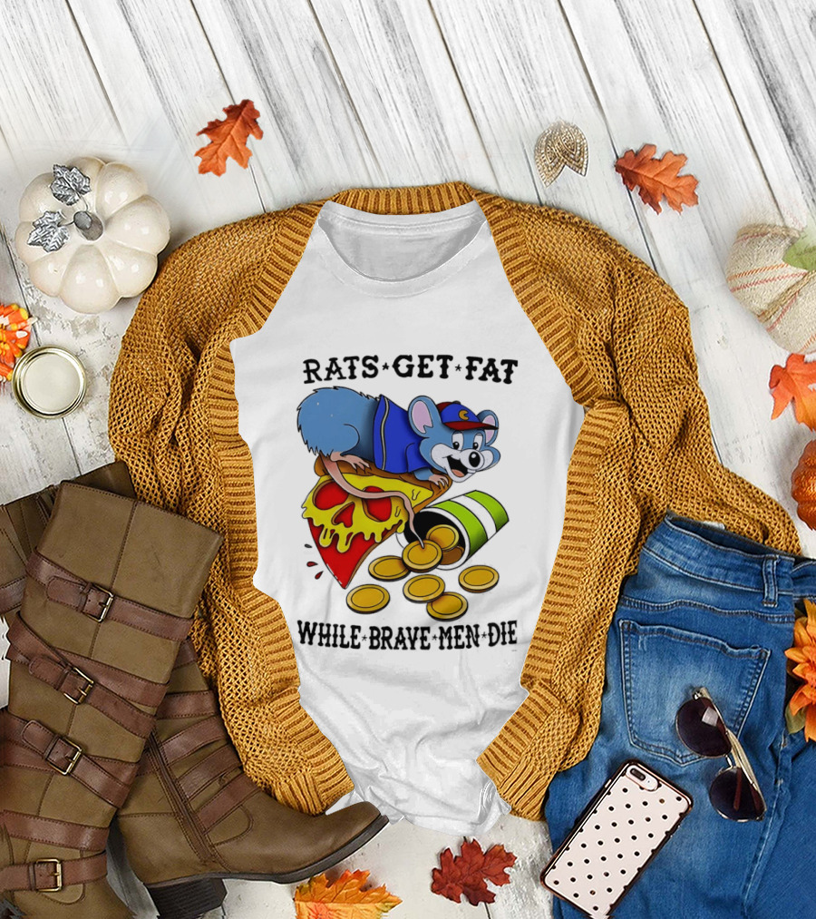 Rats Get Fat While Brave Men Die Pizza Coin Cap Mouse T-Shirt