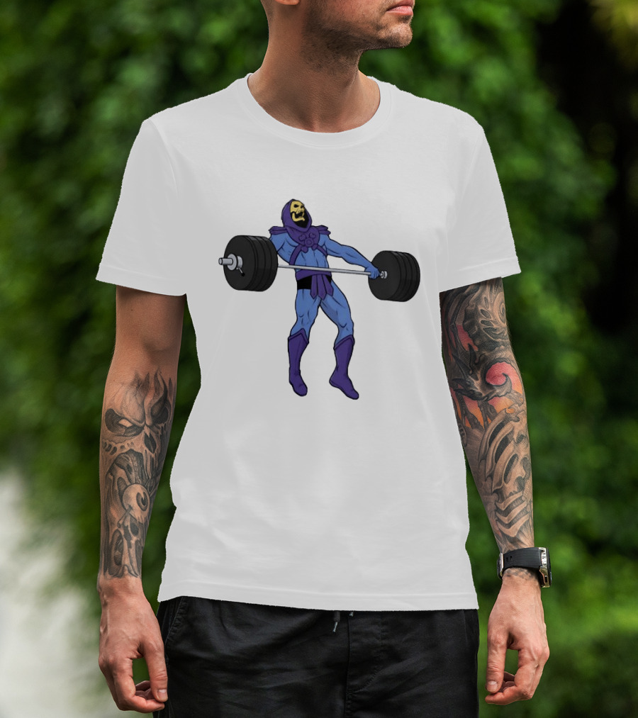 Skeletor Weightlifting Masters Of The Universe Cartoon Strength Snatch T-Shirt