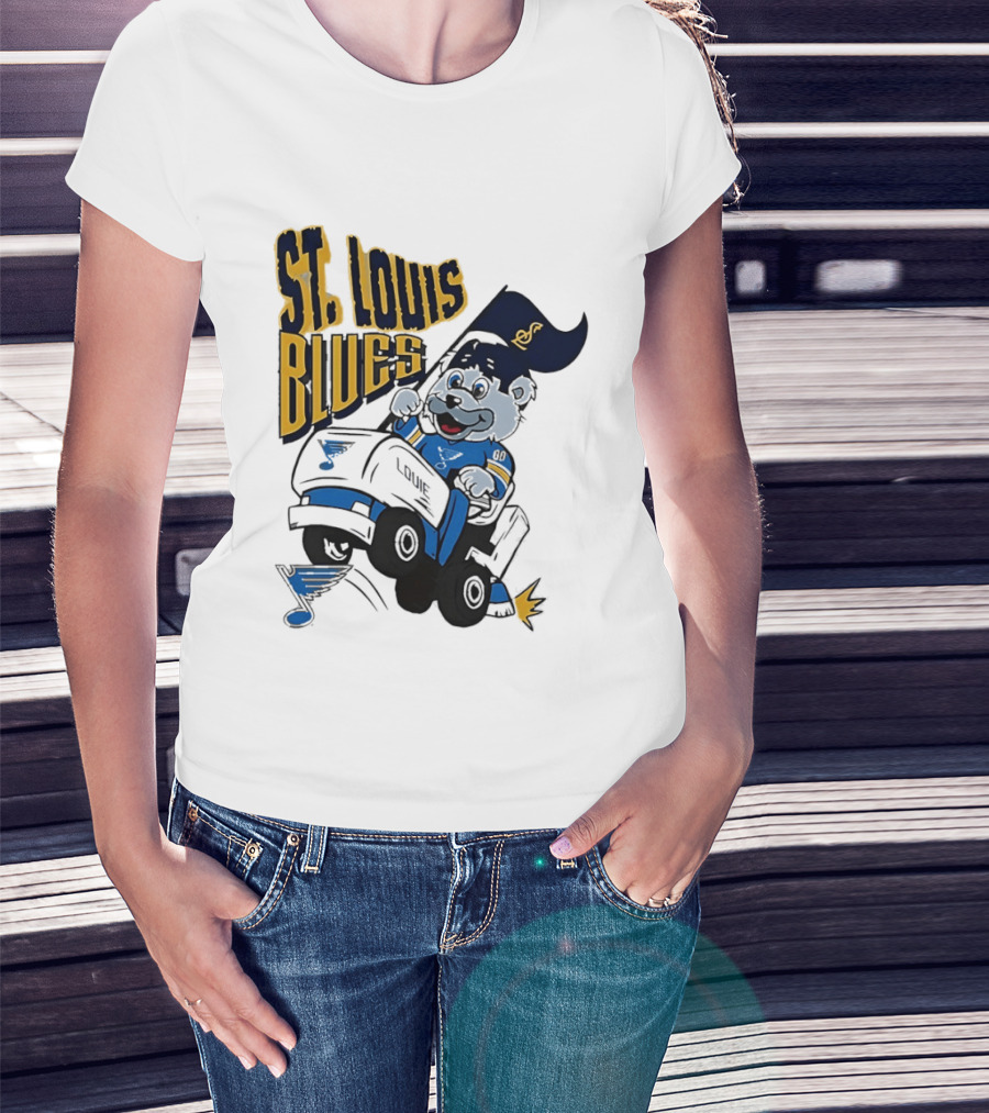 St Louis Blues Hockey Zamboni Bear Driving T-Shirt