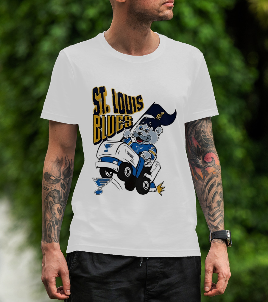 St Louis Blues Hockey Zamboni Bear Driving T-Shirt