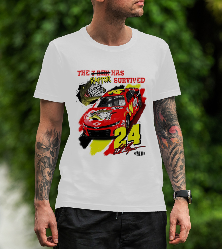 William Byron 24 NASCAR Chevrolet Camaro Raptor Survived King Of Tough T-Shirt