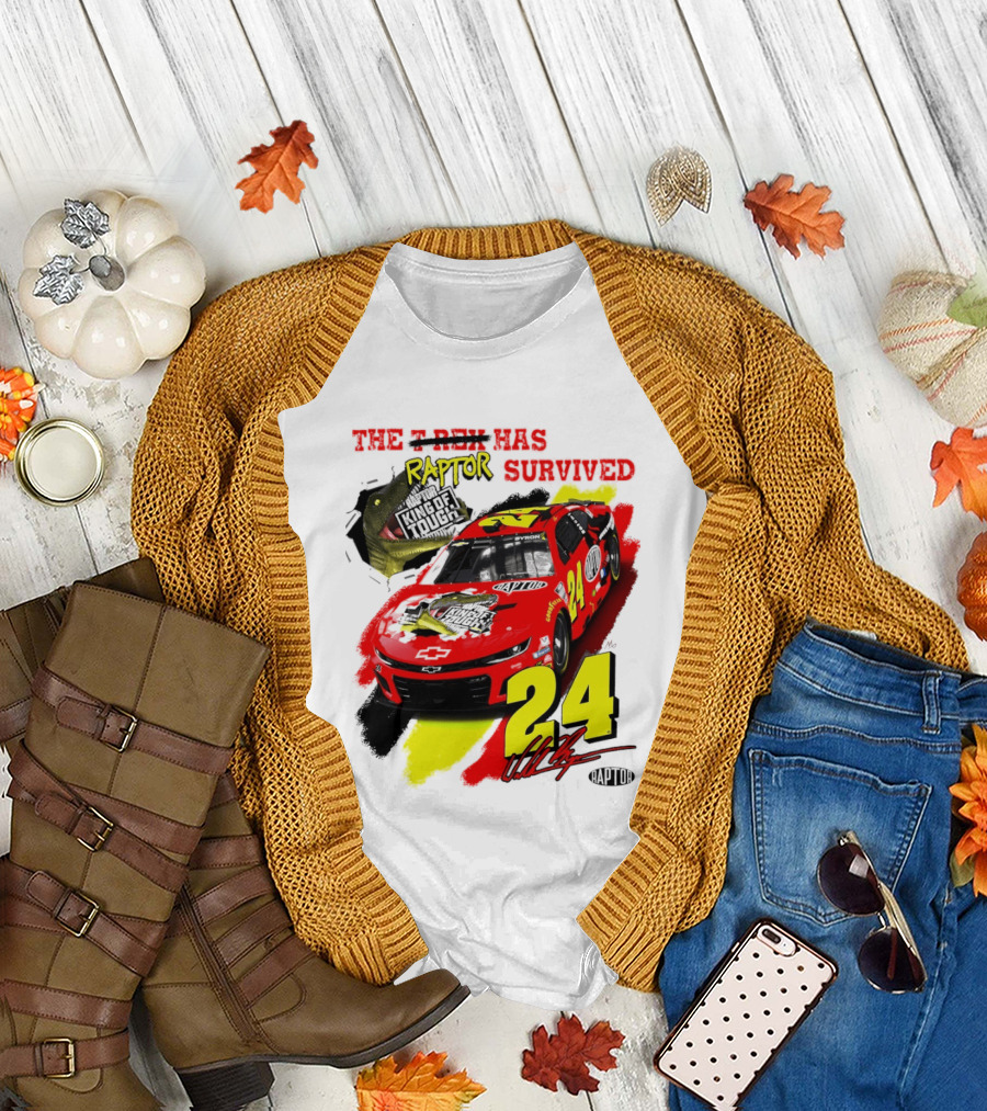 William Byron 24 NASCAR Chevrolet Camaro Raptor Survived King of Tough T-Shirt