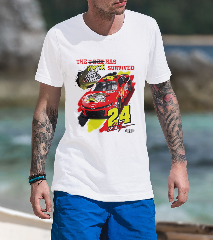 William Byron 24 NASCAR Chevrolet Camaro Raptor Survived King Of Tough T-Shirt