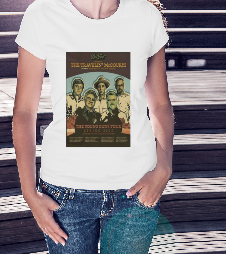 DelFest Presents The Travelin' McCourys IBMA Instrumental Group Of The Year The Young Guns Tour Spring 2026 Featuring The Next Generation Of Pickers T-Shirt