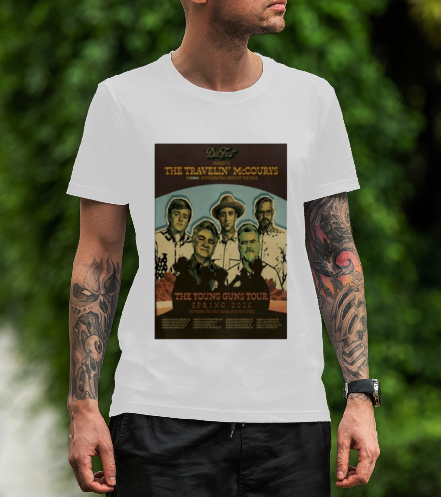 DelFest Presents The Travelin' McCourys IBMA Instrumental Group Of The Year The Young Guns Tour Spring 2026 Featuring The Next Generation Of Pickers T-Shirt