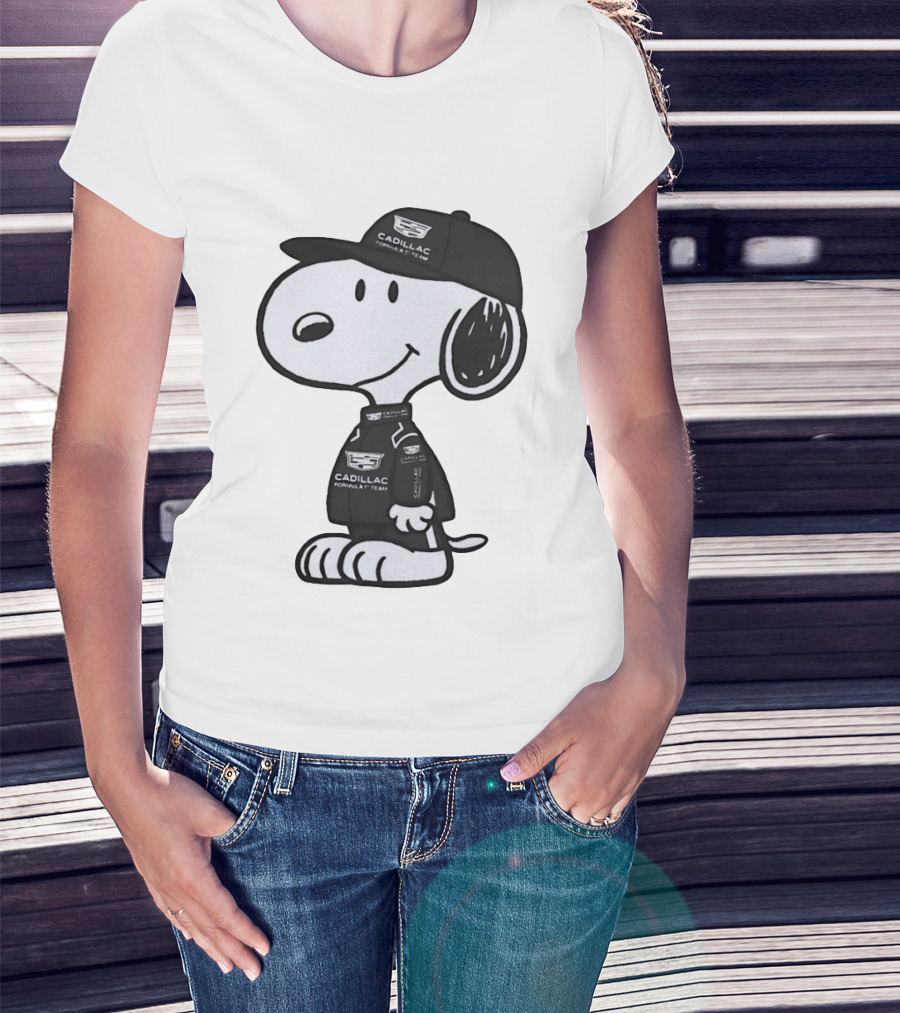 Peanuts Snoopy Cadillac Formula 1 Team Racing Outfit T-Shirt