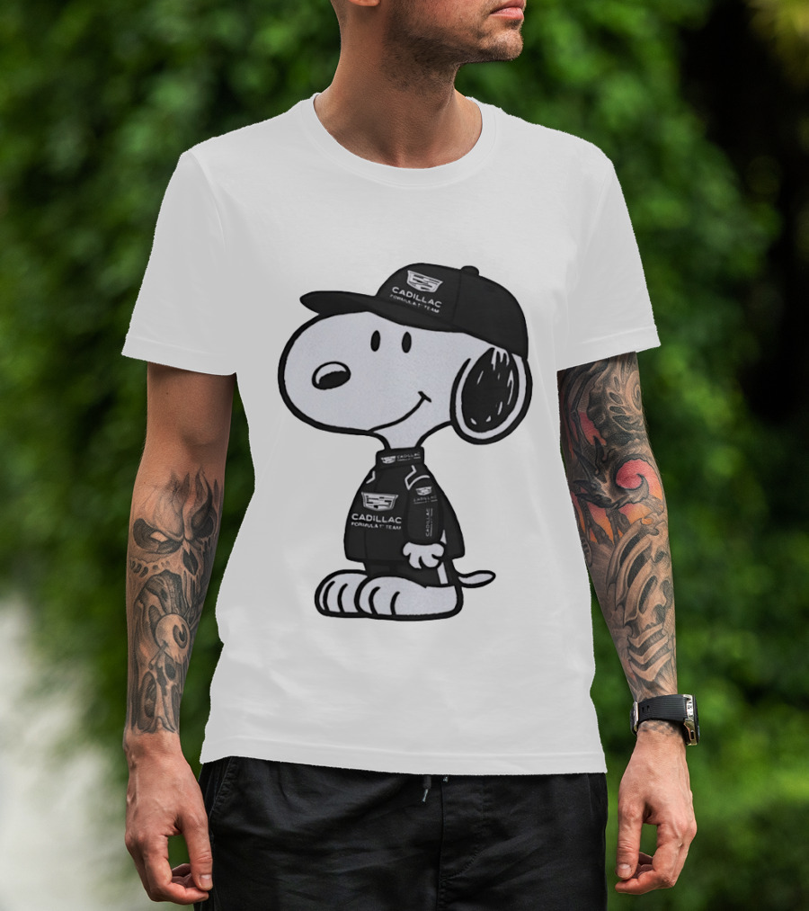 Peanuts Snoopy Cadillac Formula 1 Team Racing Outfit T-Shirt
