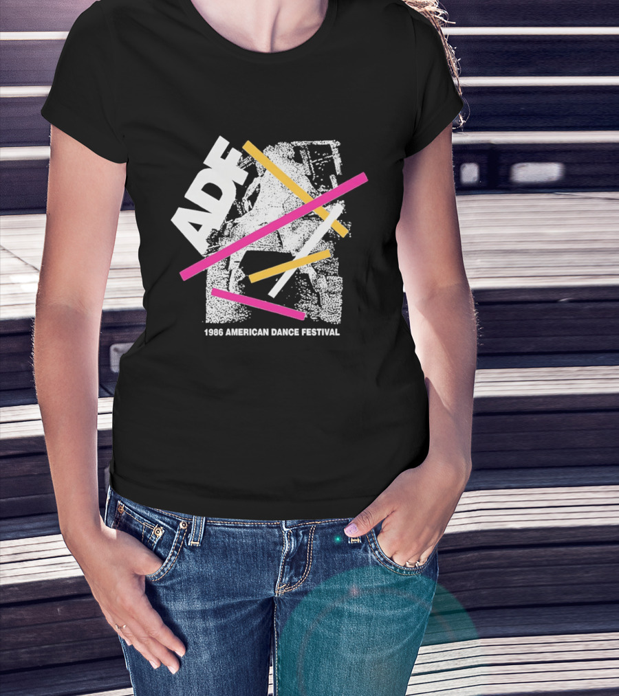 ADF 1986 American Dance Festival Bold Geometric Stripes T-Shirt