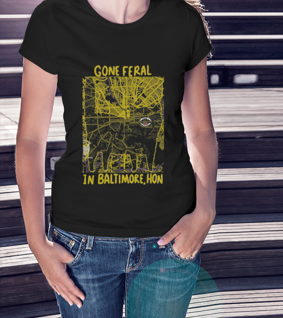 Gone Feral In Baltimore Hon Crab Motif T-Shirt
