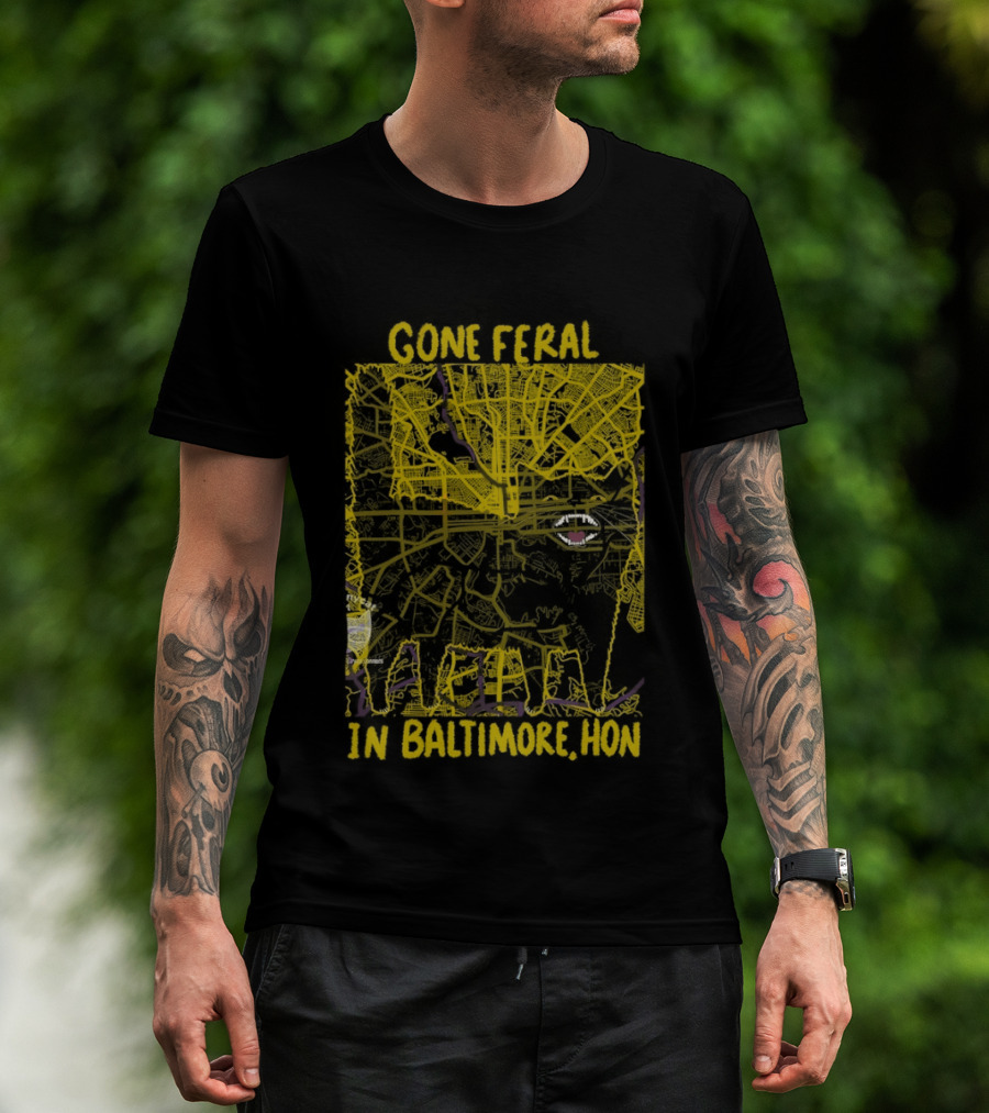 Gone Feral In Baltimore Hon Crab Motif T-Shirt