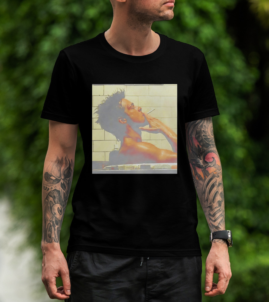 Brad Pitt Fight Club Bathroom Scene Smoking T-Shirt