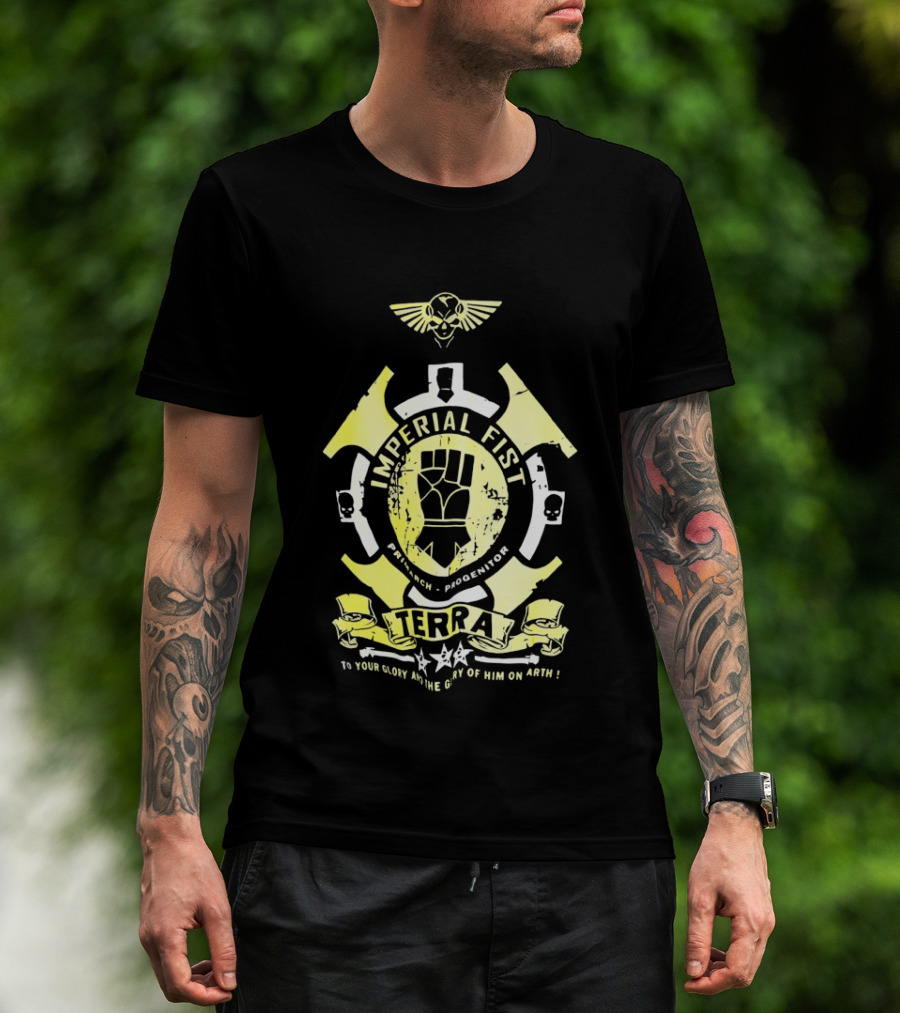 Imperial Fist Honor Terra Skull Emblem Icon Wings T-Shirt